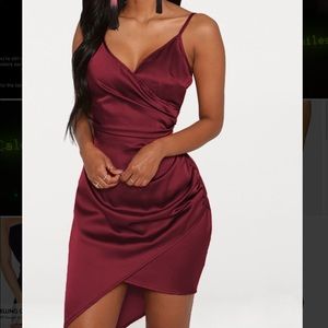New with tags burgundy satin dress